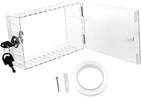 Veemoon Thermostat Protective Cover Wall Box Lockable Large Plastic for Thermostat Lock Box Key