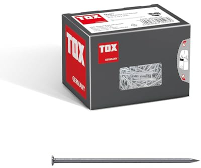 TOX Drahtstifte Nails 2,2x50 mm mit Senkkopf für einfache Holzverbindungen und ebene Flächen, universelle Einsatzmöglichkeit im Innen- und Außenbereich M, blanker Stahl, 400 g im Karton, 063100106