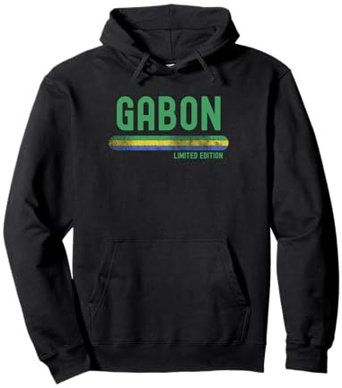 Gabon Flag | Gabonese Vintage Distressed Sweat à Capuche