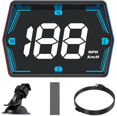 Head Up Display Auto, Gps Tacho USB-Plug-and-Play 7.7 cm（G20） | Geschwindigkeitsmesser Universelle Auto HUD Head Up Display mit Haube für Alle Fahrzeugtypen