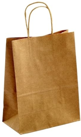 Braune Papiertüten mit Griffen, verschiedene Größen, Geschenktüten, Einkaufstüten, Taschen, Partytüten, Gastgeschenktüten(30pcs-S)