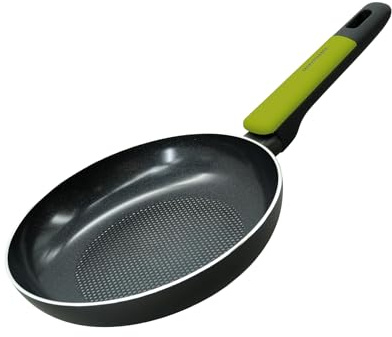 Fackelmann Padella Antiaderente Ø20 cm in Alluminio Riciclato PFAS FREE per una cottura sana, Padella per Induzione con Fondo Nido d’Ape, Manico Soft Touch, Linea Oliva