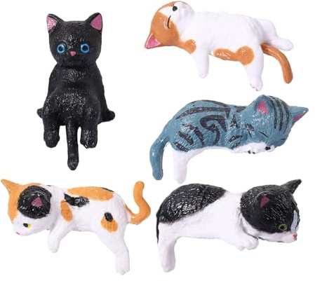 Generisch Mini Katzen Figuren Monitor, Niedliche Kätzchen Figur, Süße Auto Armaturenbrett Rückspiegel Bildschirm TV Katze Deko, Für Auto Innenraum(B)
