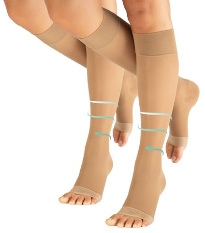 CALZITALY Medizinische Kompressionsstrümpfe Damen 70 DEN ohne Spitze, Thrombosestrümpfe Herren 10-14 mm/Hg