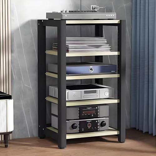 Multi-Layer HiFi Rack - 2/3/4/5 Levels AV Shelf for Turntables & Video Equipment - Stylish White HiFi Cabinet for Living Room & Studio Accessories