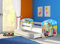 CLAMARO 'Fantasia Weiß' 180 x 80 Kinderbett Set inkl. Matratze, Lattenrost und mit Bettkasten Schublade, mit verstellbarem Rausfallschutz und Kantenschutzleisten, Design: 37 Feuerwehr
