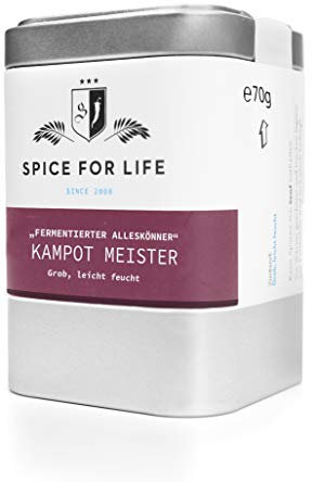 Spice for Life Kampot Meister - Fermentierter Pfeffer - Pfeffermischung Fermentiert - Pfeffer Mischung Edel Schwarz Ganz - Deluxe Pfefferkörner Grob für Steak - Intensiv Aromatisch mit Feiner Schärfe