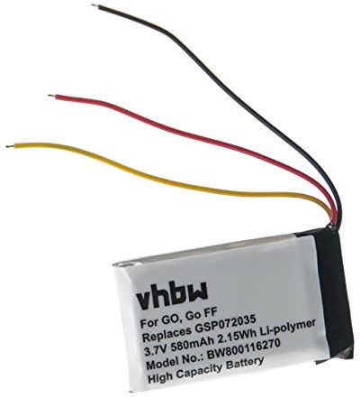 vhbw Batteria compatibile con JBL GO, GO BLK, GO FF Bluetooth altoparlante - Sostituisce GSP072035 - (Li-Polymer, 580mAh, 3.7V)