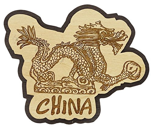 Printtoo Gift Collectibles Souvenir Wooden China Dragon Fridge Magnet