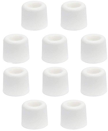 sossai® 10 x Türstopper NTS | Modell: Anke | Höhe: 24mm | Ø: 30mm | Farbe: weiß | Zum Schrauben (Inkl. Befestigungsmaterial) | Bodenmontage