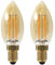 paul russells LED Candle Filament Light – 2.5W 20W Equivalent Replacement, 200LM Lumens, 2200K Extra Warm White, SES E14 Small Edison Screw C35 Bulbs – Energy Saving Non-Dimmable Lamps - 2 Pack