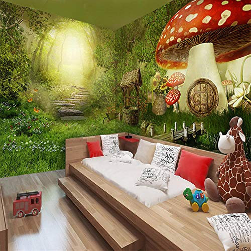 Fototapeten Märchenwald Kinderzimmer Kindergarten Prinzessin Haus Wandbild Moderne Wandbilder 3D Vliestapete Für Wohnzimmer Schlafzimmer Büro Flur Dekoration Poster,400x280cm
