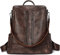 Bostanten Sac à Dos Femme en Cuir Sac à Bandoulière 2 en 1 Sacs Portés Dos Elegant café Vintage