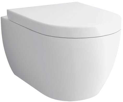 Alpenberger Dusch WC Toilette aus Keramik | Hänge WC Spülrandlos mit Bidet & Toilettendeckel mit Absenkautomatik | Taharet WC | Kloschüssel Passend zu Geberit (Diamond 7101)