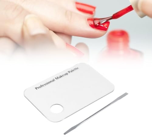 Espátula de Paleta de Maquillaje, Paleta de Mezcla de Cosméticos Para Uñas de Maquillaje Acrílico Transparente Y Juego de Herramientas de Espátula de Acero Inoxidable