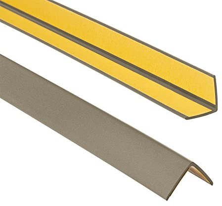 ProfiPVC Winkelprofil 25x25mm, 130cm, Kunststoffwinkel aus PVC-Gummi - selbstklebend Kantenschutzprofil, elastischer Kantenschutz - Eckschutzprofil, einfache Montage, Messing