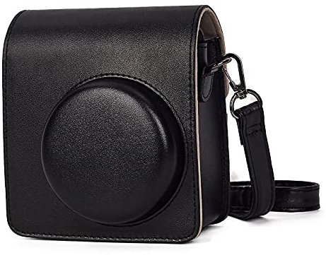 Leebotree Sofortbildkamera-Schutzhülle kompatibel mit Instax Mini 40 Sofortbildkamera, weiche PU-Ledertasche mit Tasche und abnehmbarem Schulterriemen (Schwarz)