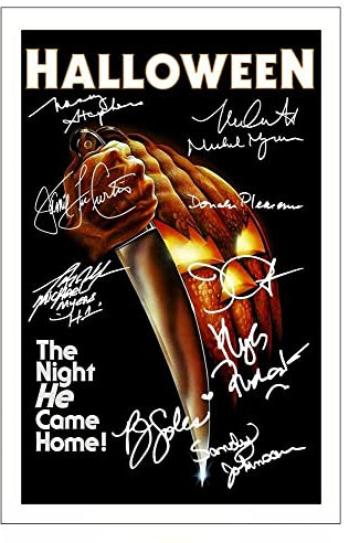 Halloween Fotodruck, mehrfach signiert, 30,5 x 20,3 cm, vorgedruckte Signatur, Autogrammgeschenk, Michael Myers