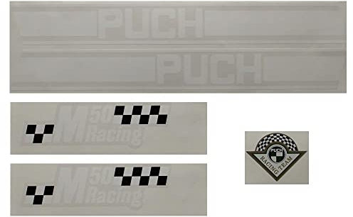 Dekor Sticker Aufkleber Satz schwarz/weiß kompatibel mit Puch M50 Racing
