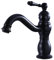Futchoy Wasserhahn Bad Matte Schwarz Retro Einhebelmischer Badarmatur aus Messing Nostalgie Waschtischarmatur Mischbatterie für Badezimmer, Höhe 21,5 cm