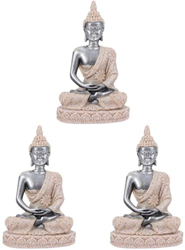 Mipcase Reptiliendekor Aquarium Deko von 3 Aquarium Buddha Aquarium Buddha Statue Sandstein Buddha Ornament Aquarium Buddha Figur Statue Ornament Aquarium Buddha Figur Aquarium