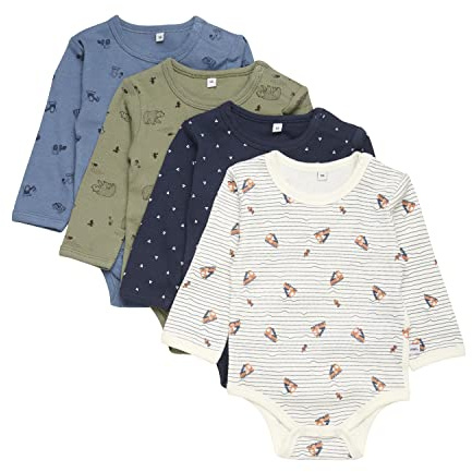 PIPPI Unisex Baby Body Ls Ao-printed (4-pack) Formender Body