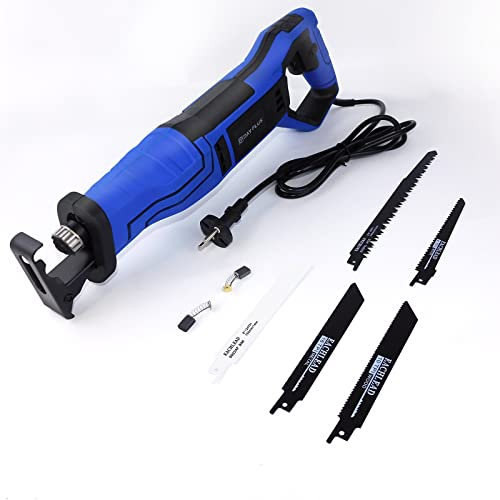 Scie sabre, 900 W, scie à queue de renard, scie à recipro, 2800 trmin, scie universelle avec 5 lames de scie (5T6T10T18T24T, 150225 mm), pour couper du boisPVC plastique de plus de 115 mm,