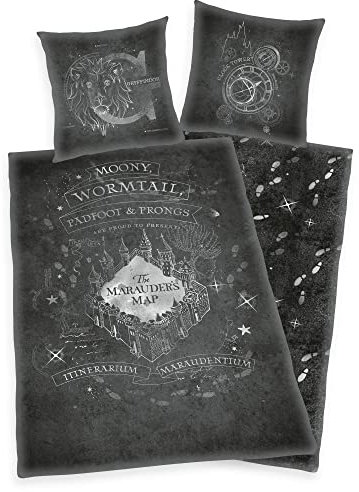 Harry Potter Karte des Rumtreibers Wende Bettwäsche 2tlg 135 x 200 cm 80 x 80 cm