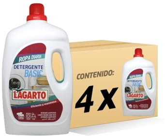 Caja 4 unidades Lagarto Detergente Liquido Basic (4 x 55 Lavados)