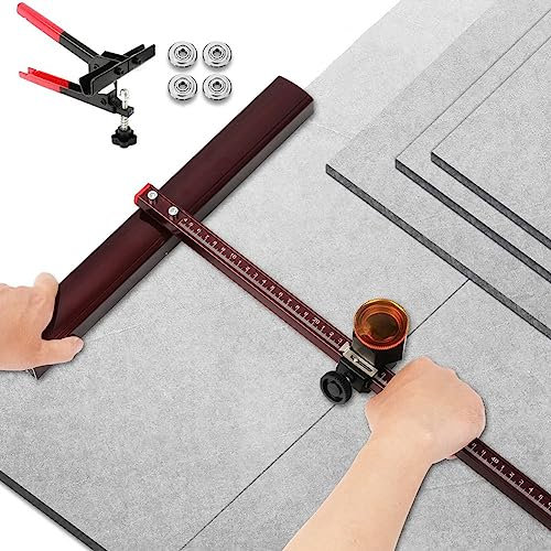 Coupe-verre manuel for carrelage, machine de découpe professionnelle de miroir de sol for carrelage en céramique de 0,9 m, grands outils à main for coupe-carreaux en T avec pince à carrelage 4 pièces