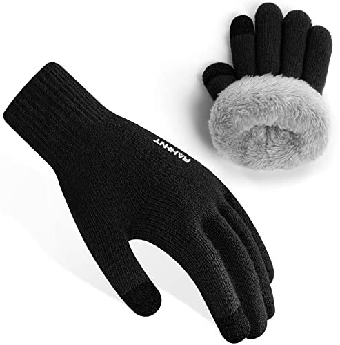 Rahhint Unisex Kinder Handschuhe Winter für Jungen Mädchen Thermohandschuhe Touchscreen Winterhandschuhe Warme Wollstrickhandschuhe mit Fleecefutter 3-15 Jahre