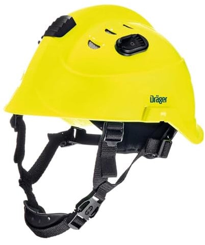 Dräger HPS 3500 Basis Verstellbarer Sicherheitshelm gelb für Baustellen, Bergbau, Feuerwehr und Notfalleinsätze