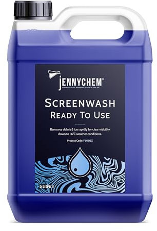 Jennychem Ready Mixed Screenwash Windscreen Fluid 5L. All Seasons with -6°C Antifreeze Windscreen Wash Protection. Screenwash Ready To Use Car Windscreen Wash with Streak Free Finish 5L