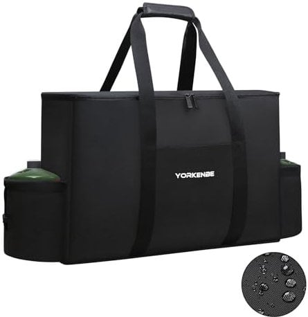Yorkenbe Tragetasche für 2 Brenner-Herde, Tragetasche für Campingkoche mit Doppeltem Reißverschluss und Gepolsterte Griffe Wasserdicht, Herdtasche für Campingkocher, 60x36x14cm