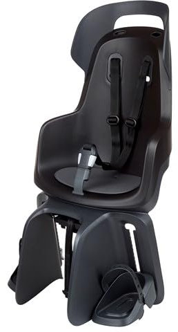 BOBIKE 8012300020 - Rear Bicycle Child Seat GO MAXI For MIK-HD Luggage Carrier – Safe and Easy-to-Mount, Suitable for Kids 9 Months to 6 Years, Up to 22kg, Urban Black