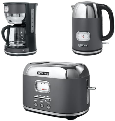 Muse Perfektes Frühstücks-Set: Kaffeegenuss, Tee und knusprige Toasts – Kaffeemaschine, Wasserkocher und Toaster im praktischen Bundle für Ihren Morgenmoment