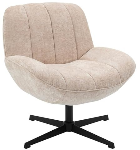 IDIMEX Polstersessel Levi aus samtiger Chenille-Wolle in beige, Wohnzimmersessel mit Metallgestell in Schwarz, Besuchersessel im modernen Stil