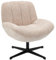 IDIMEX Polstersessel Levi aus samtiger Chenille-Wolle in beige, Wohnzimmersessel mit Metallgestell in Schwarz, Besuchersessel im modernen Stil