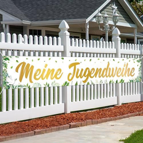 LAMEK Meine Jugendweihe Banner Endlich Erwachsen Banner 300x50cm Erwachsenwerden Hintergrund Jugendweihe Deko Hängende Dekoration für Junge Mädchen Erwachsene Partyfeiern