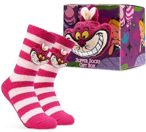Disney Chaussettes Chaussons Femme et Ado EU 35-41, Personnage 3D, Polaire Chaussettes Antidérapantes, Idee Cadeau Femme