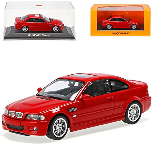 alles-meine.de GmbH B*M*W 3er M3 E46 Coupe Rot 1998-2007 1/43 Minichamps Maxichamps Modell Auto mit individiuellem Wunschkennzeichen
