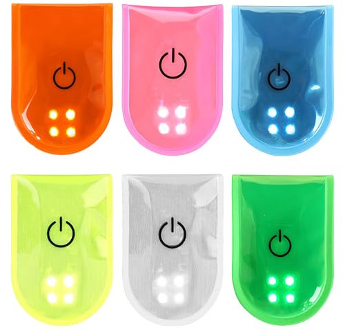 WIYETY 6 Stück LED Clip Licht Sicherheitslicht LED Clip Outdoor-Sport-LED-Sicherheitslicht Reflektierender Magnetclip für Kindersicherheit Rucksack, Wandern, Laufen, Joggen
