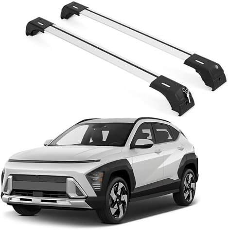 LUGIWN Aluminium Dachträger für Hyundai Kona/Kona Electric 2024-2025,Dachträger Querstange, Abschließbar-DachträGer RelingträGer 90,7 kg Tragfähigkeit