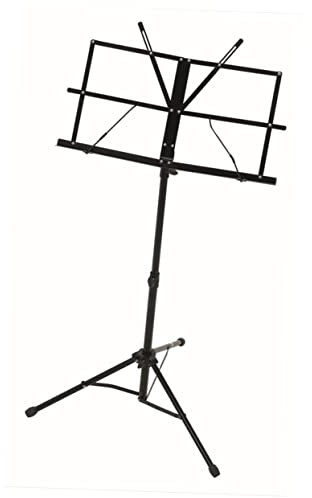 QUMIIRITY Musikständer Klappbar Schwarz Mit Tasche Verstellbarer Notenständer Für Instrumente Zusammenklappbarer Ständer Für Notenblätter