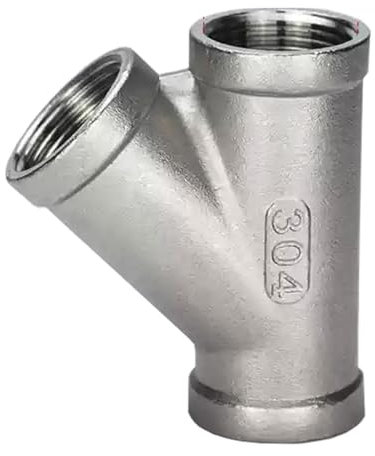 1 Pz 304 in Acciaio Inox A Forma di Y Tee 1/4 3/8 1/2 3/4 1 1-1/4 1-1/2 2 Filettatura Femmina 45 Gradi Obliquo Tee Giunto Raccordi for Tubi(DN40)