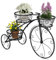 HOMASIS Portavasi a Forma di Bicicletta, Supporto per Piante in Metallo con 3 Livelli, Portapiante Scala per Piante in Stile Vintage per Giardino, Balcone, Ufficio (Nero, 85 x 25 x 50 cm)