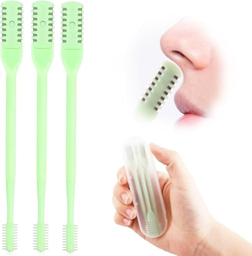 3 pièces Tondeuse à poils de nez de rotative à 360°, 2 en 1 nettoyeur de double face outil manuel portable d'élimination des poils de nez pour hommes femmes