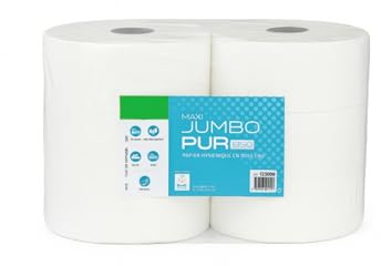 Lot de 6 Rouleaux Papier Toilette Maxi Jumbo Lisse – 2 Plis PH 600m – Longue Durée & Haute Capacité – Compatible Distributeurs WC Jumbo – Usage Pro, CHR, Sanitaires, Collectivités