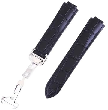 LUGEMA 14-9mm, 18-11mm, 20-12mm Leder Uhrenarmbänder 14mm 18mm 20mm Uhrenarmband(Black,14mm-9mm)