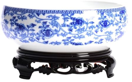 EIN Set chinesisches Blumenmuster Keramikhydroponischer, Pflanztöpfe drinnen Pflanztopf, Blumenerde Saftige, Für Hydrokultur-pflanztopf Bonsai-Schale Garten(S)